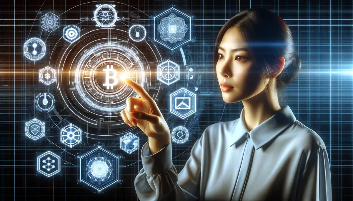 A futuristic interface of Odysee showcasing its blockchain-based features